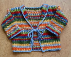 Knitted Kimono style baby cardigan